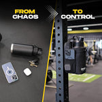 Black - Magnetic Gym Bag with water bottle holder, Crossbody sling, pockets for phone, towel, key