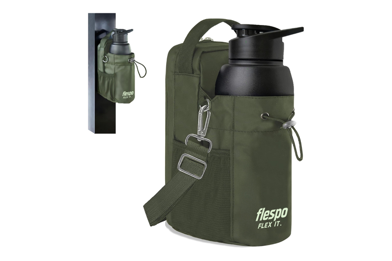 Army Green - Magnetic Gym Bag with water bottle holder, Crossbody sling, pockets for phone, towel, key